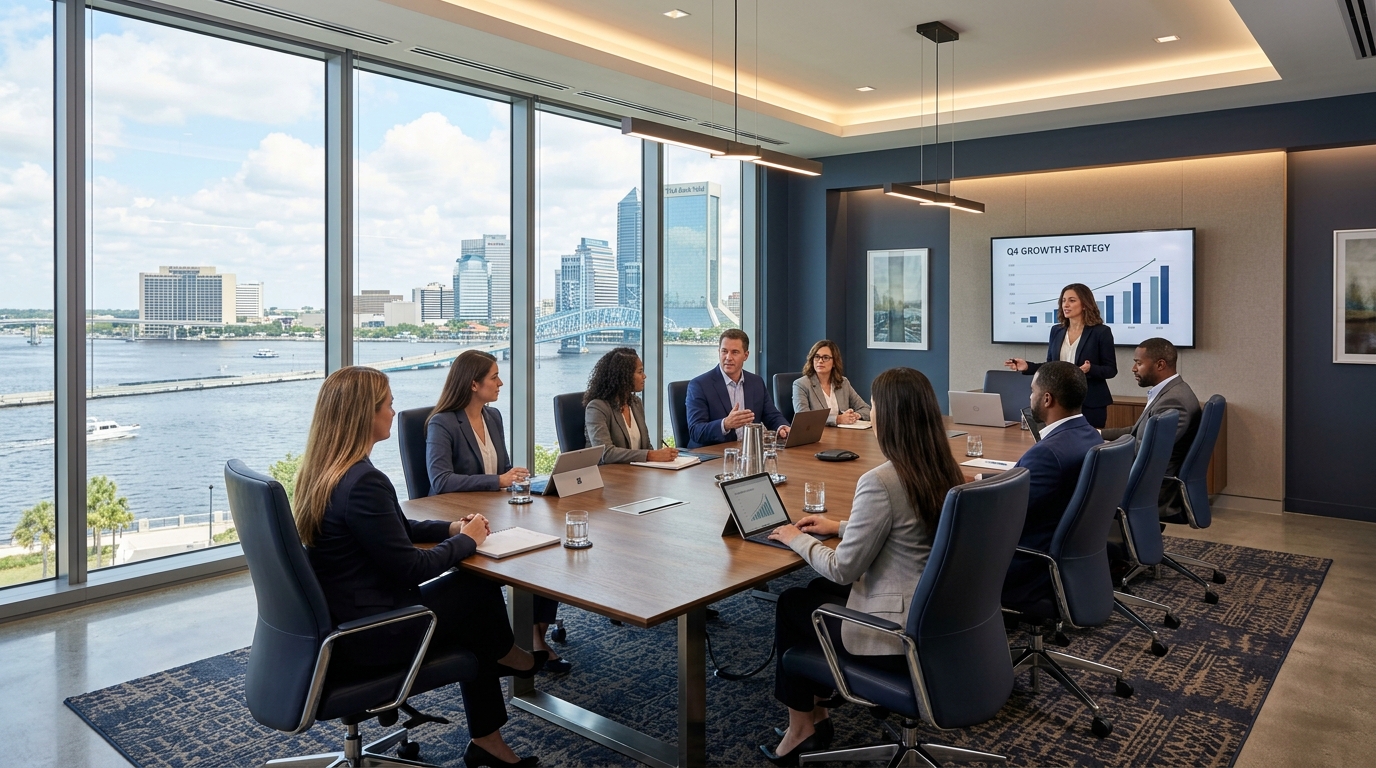 Executive boardroom and corporate strategy headquarters of Hornbill Font Squared LLC in Jacksonville FL
